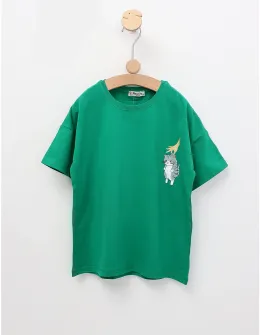 Tricou Lazy Cat, model verde