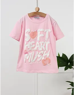 Tricou Soft Heart, model roz