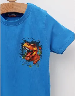 Tricou Tiranozaur REX, model albastru