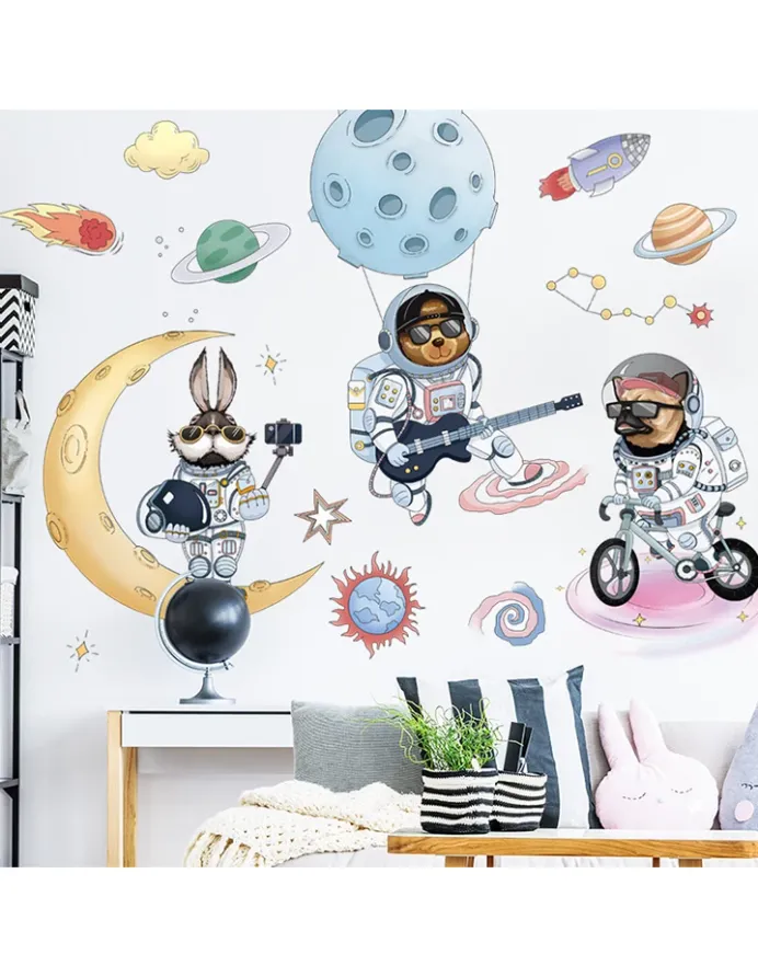 Autocolant de perete SPACE ANIMALS 89x89cm picture - 5