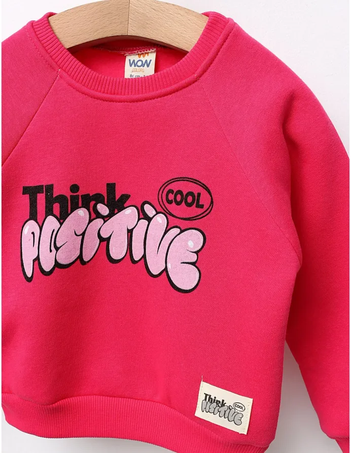 Bluza vatuita Think Positive model ciclam picture - 2