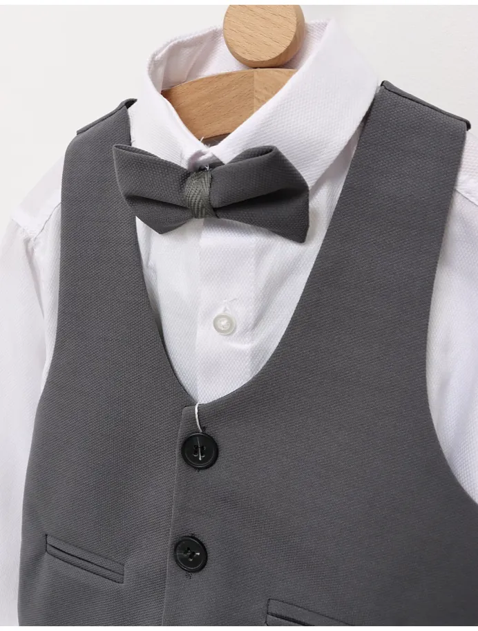 Costum elgant 4 piese EliteClass gri inchis picture - 2