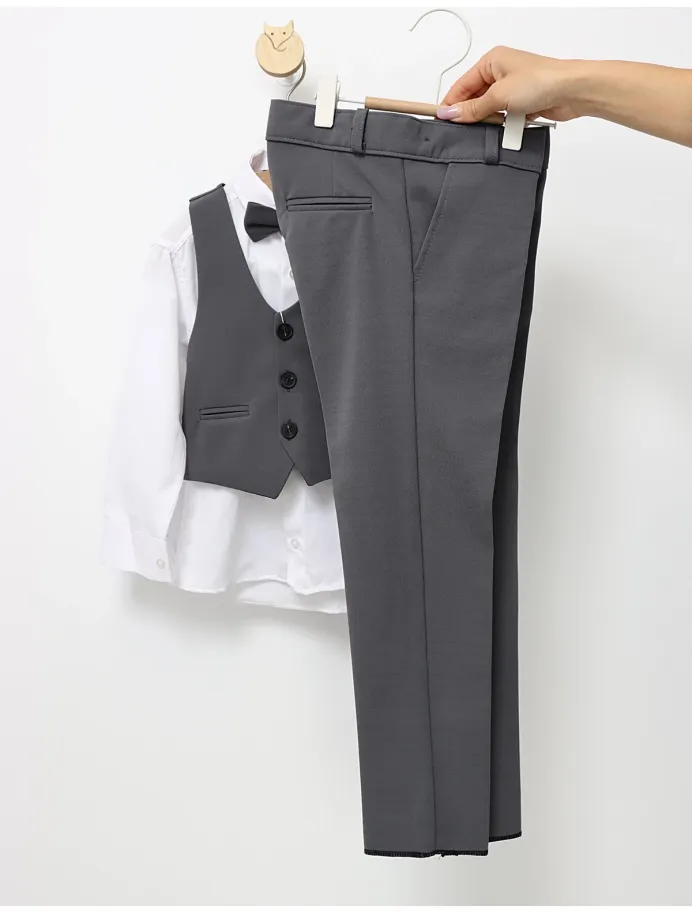 Costum elgant 4 piese EliteClass gri inchis picture - 6
