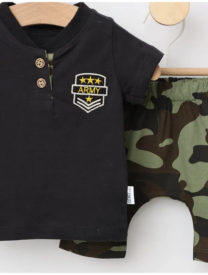 Costumas de vara Army camuflaj cu negru picture - 2