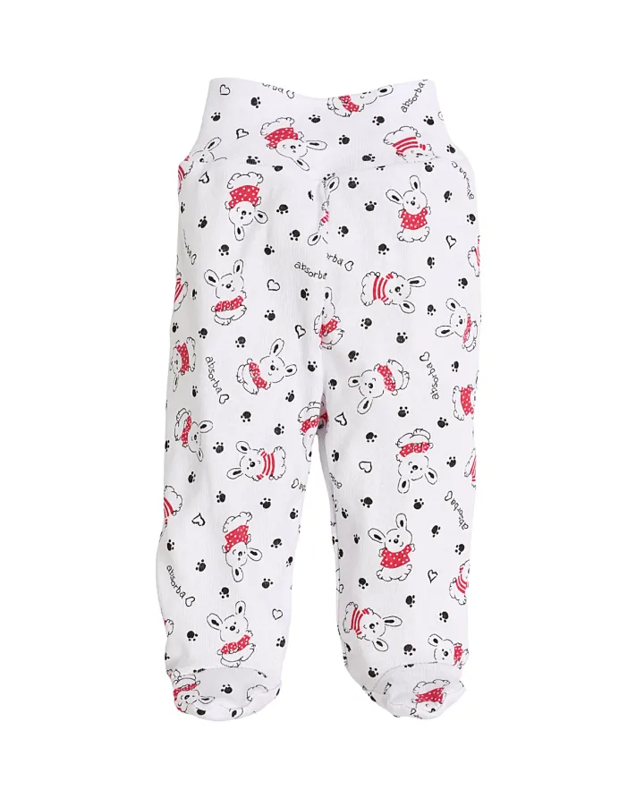 Pantaloni cu botosei Sweet Dog alb-rosu picture - 2