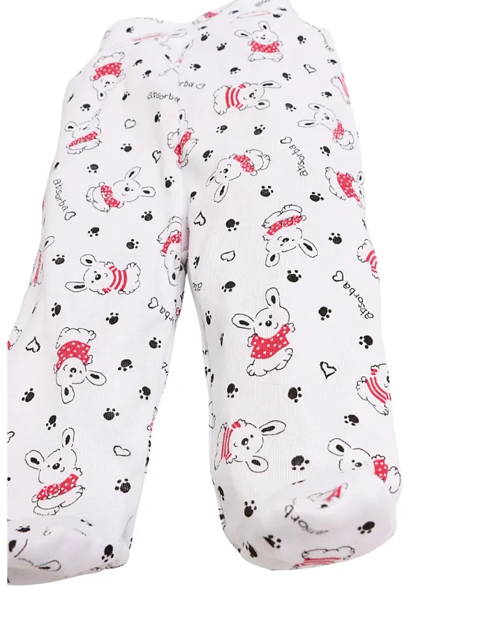 Pantaloni cu botosei Sweet Dog alb-rosu picture - 3