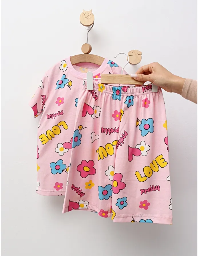 Pijama de vara Love, cu roz picture - 3