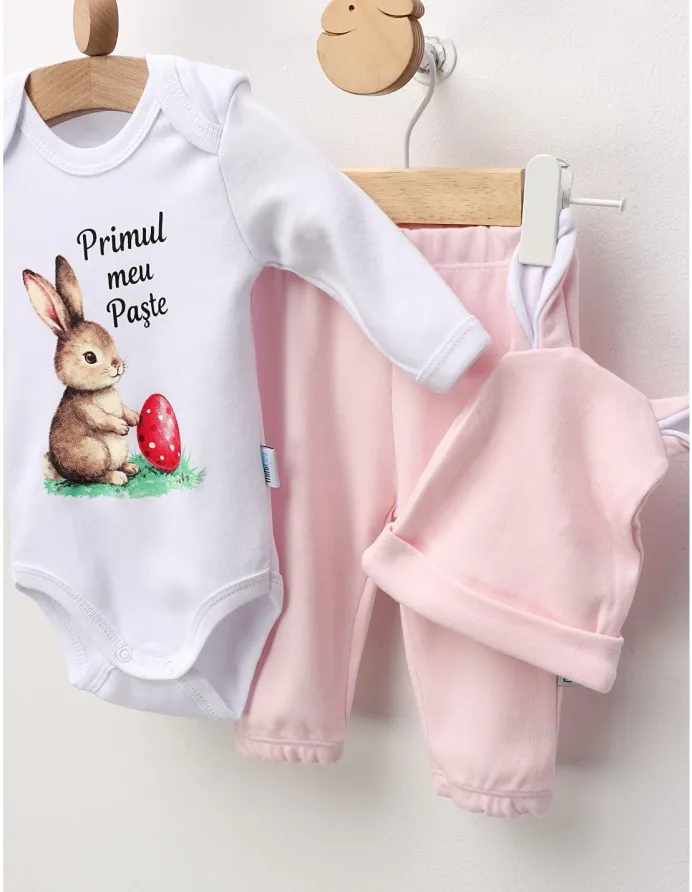 Set 3 piese Minikids, Primul Meu Paste, roz picture - 6