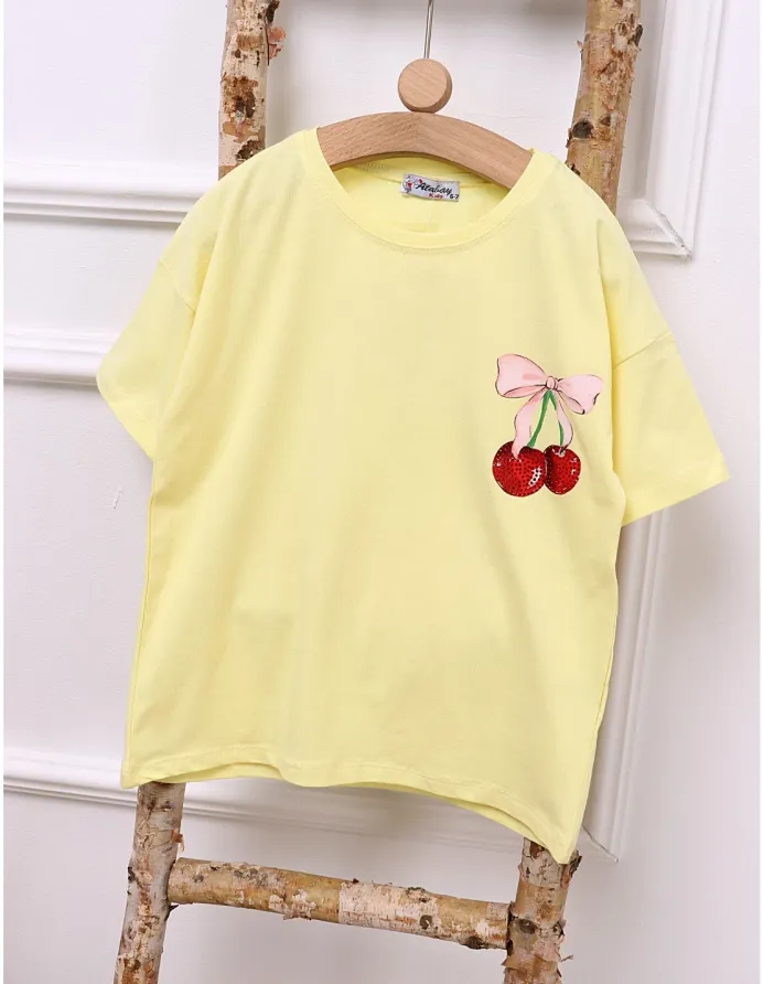 Tricou Ciresele, model cu galben picture - 6
