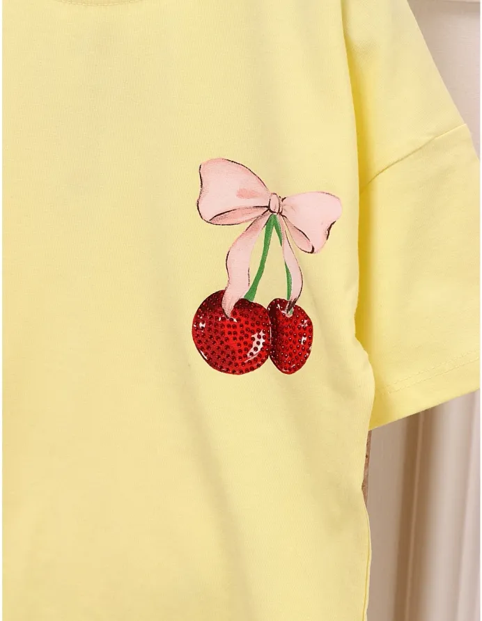 Tricou Ciresele, model cu galben picture - 7