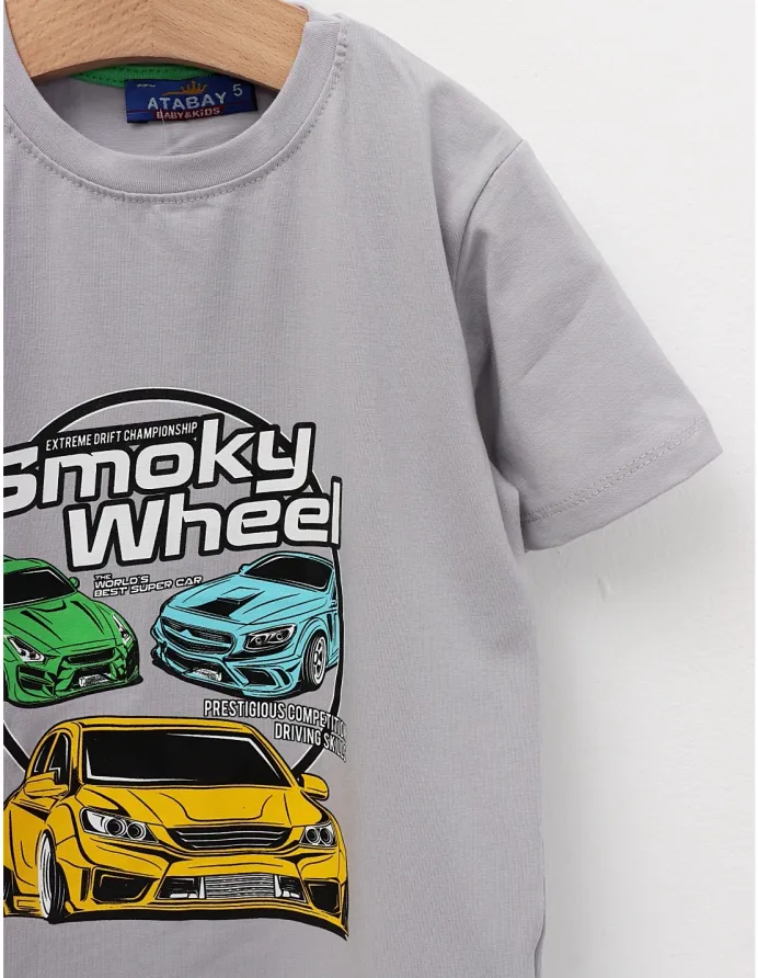 Tricou Smoky Wheel, model gri picture - 2