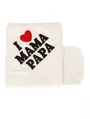 Prosop de baie I Love Mama & Papa alb 1