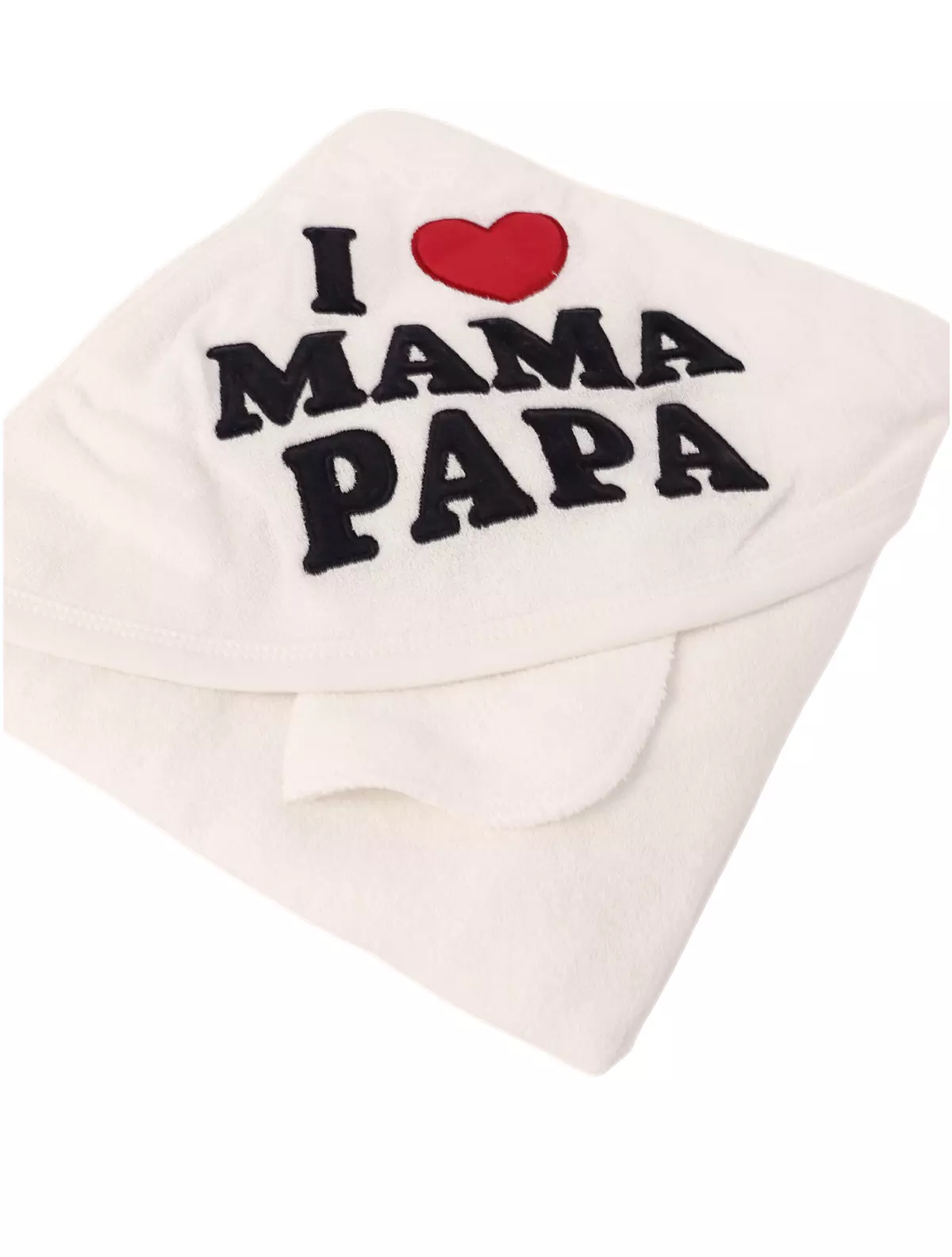 Prosop de baie I Love Mama & Papa alb