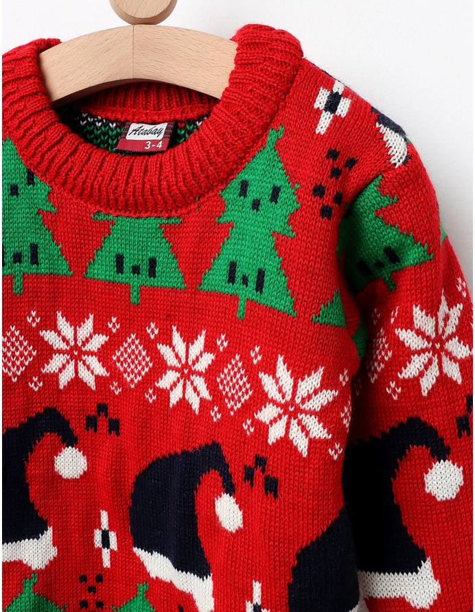 Pulover Bradut, Fulgi de zapada rosu picture - 2