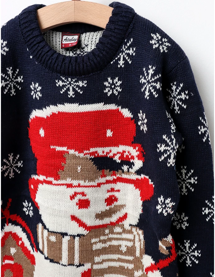 Pulover Happy SnowMan model bleumarin picture - 2