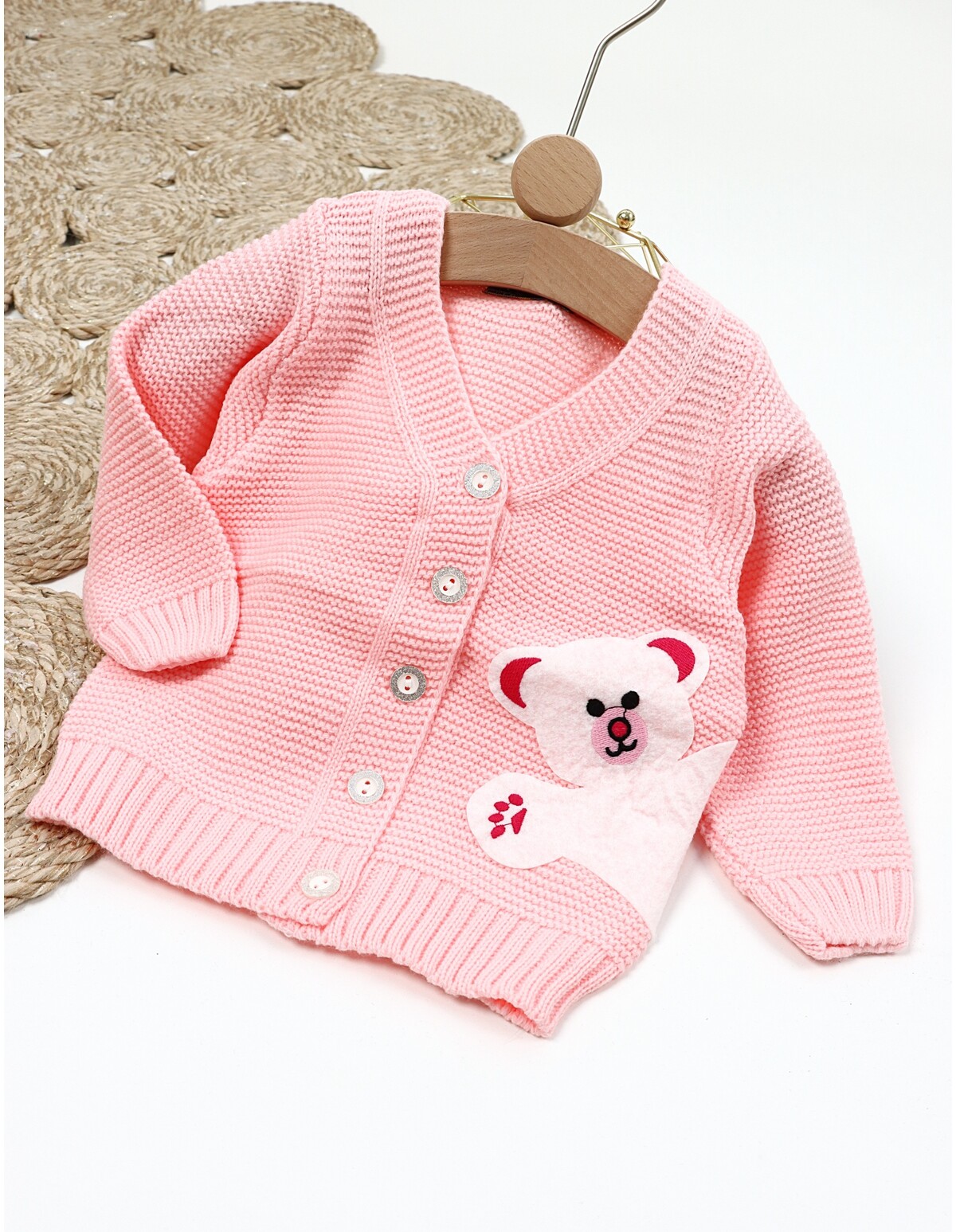 Pulover HIDEN BEAR coral