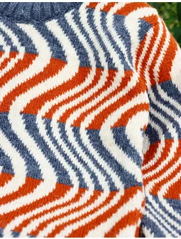 Pulover Mini-Rayal caramiziu-multicolor 2