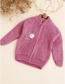 Pulover Miniloya Flowers roz-prafuit 92(18-24 luni)