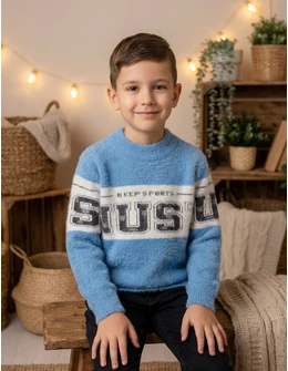 Pulover Mohair, Keep & Sports, albastru