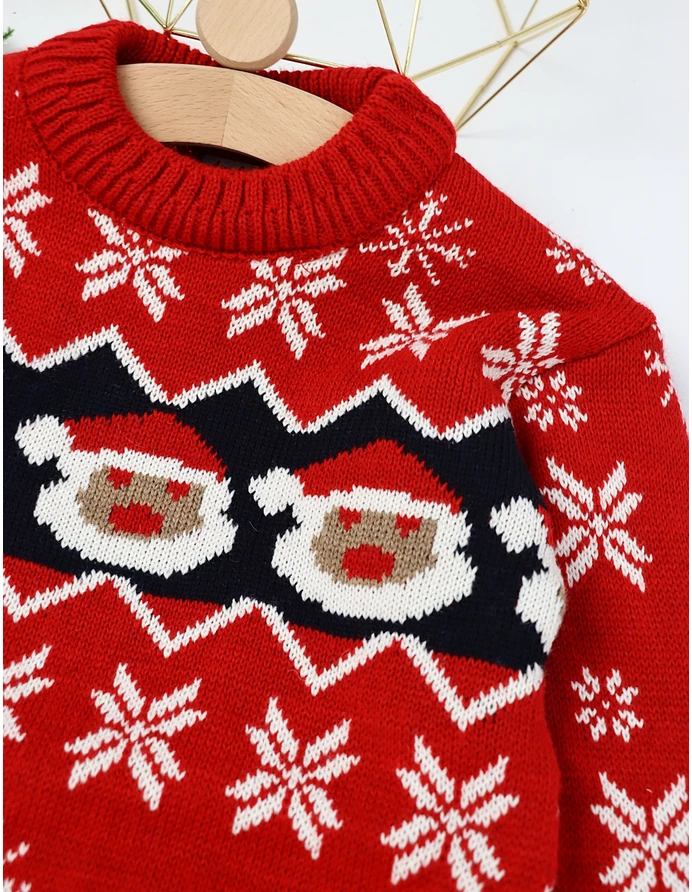 Pulover Mos Craciun, Fulgi de Nea rosu picture - 2