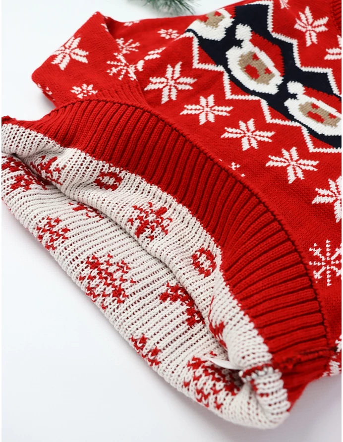Pulover Mos Craciun, Fulgi de Nea rosu picture - 3