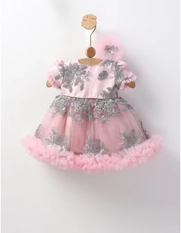 Rochita botez Contessa roz-gri