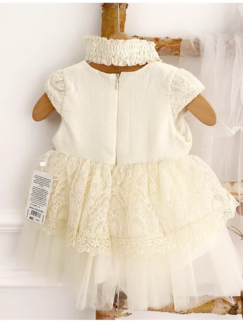 Rochita cu bentita, broderie, floricele model ecru picture - 5
