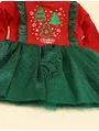 Rochita cu bentita Christmas Tree rosu-verde 3