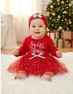 Rochita cu bentita Craciun Santa baby rosu picture - 1