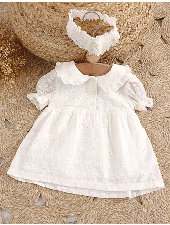 Rochita cu bentita premium Super Broderie alb picture - 2