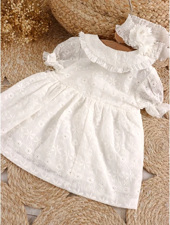 Rochita cu bentita premium Super Broderie alb picture - 4
