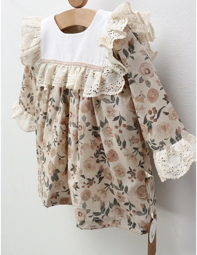 Rochita cu broderie Anelise, cu bej picture - 3