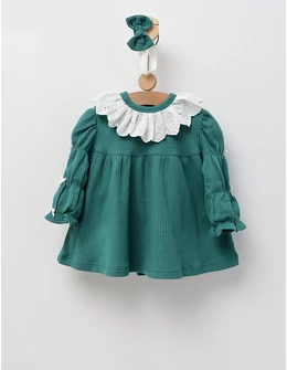 Rochita cu floricele Sofia, verde