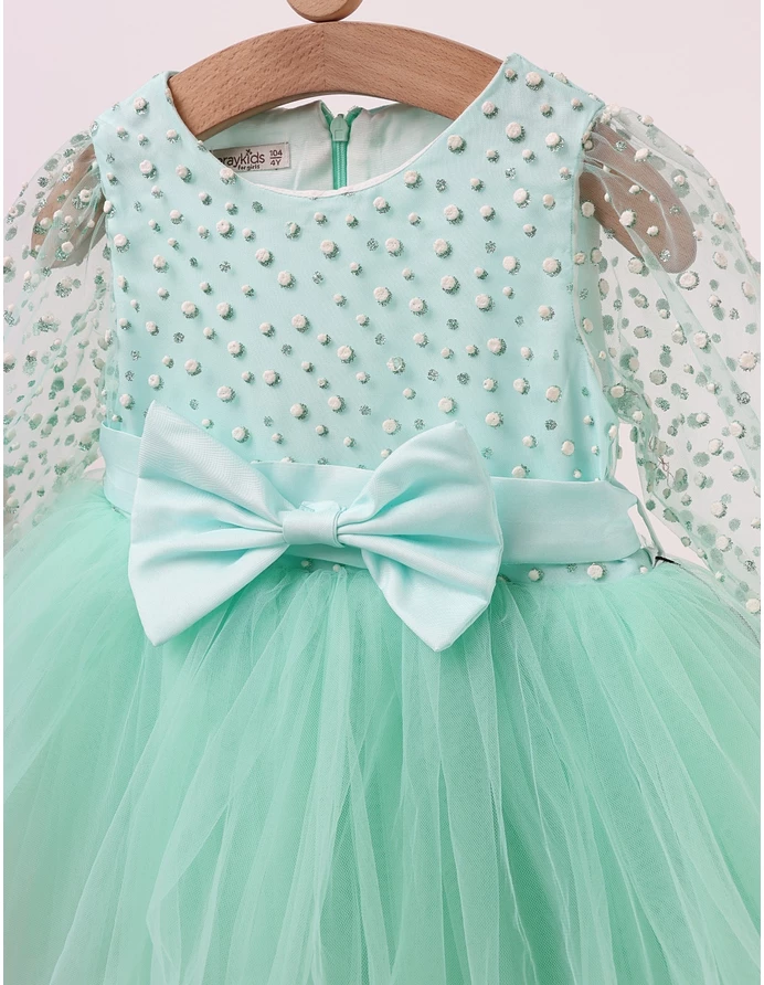 Rochita cu tulle Mara, verde picture - 3