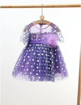 Rochita cu tulle si buline Ana, mov