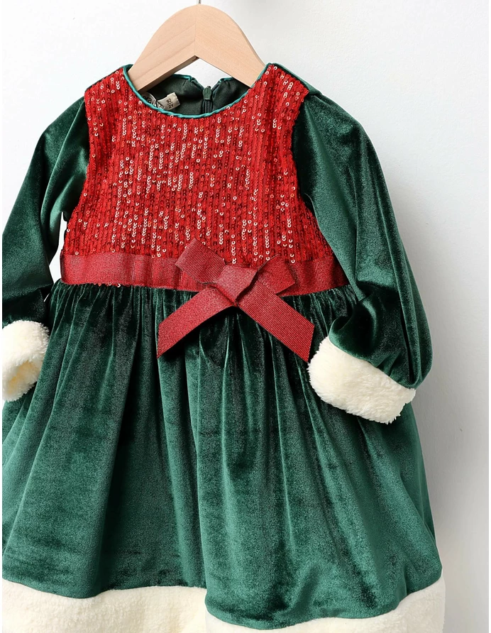 Rochita ErayKids catifelata verde picture - 5