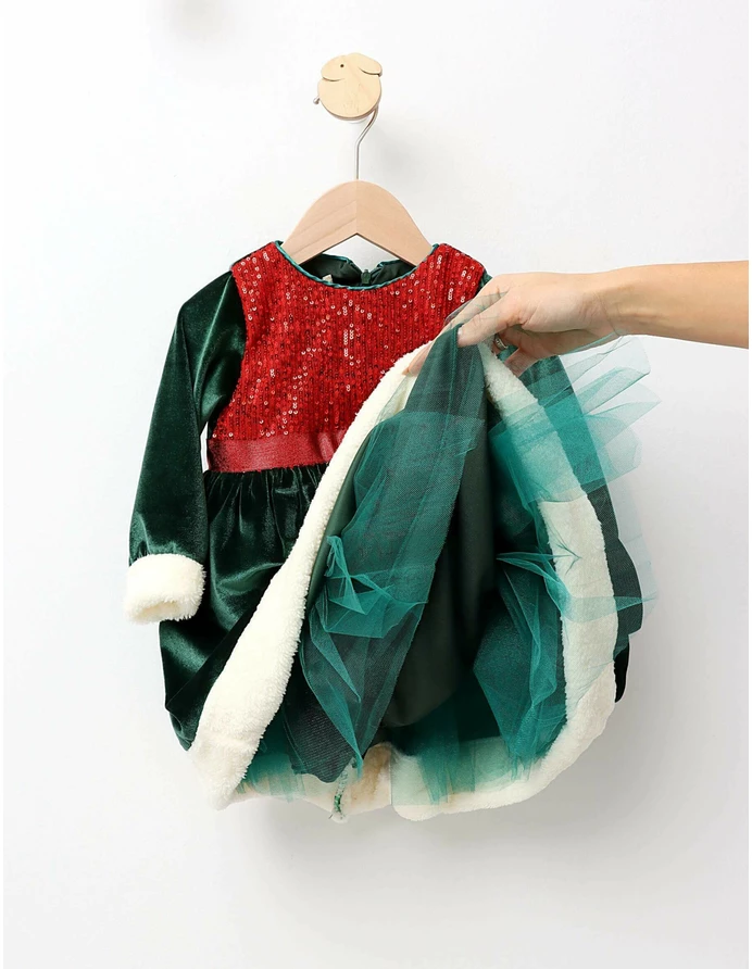 Rochita ErayKids catifelata verde picture - 3