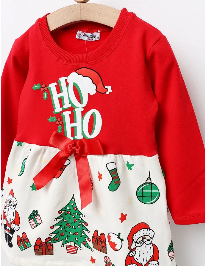 Rochita Ho Ho Santa rosu-alb-verde picture - 3