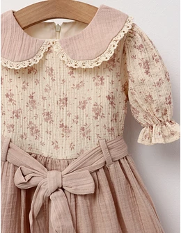 Rochita premium muselina Daria roz prafuit