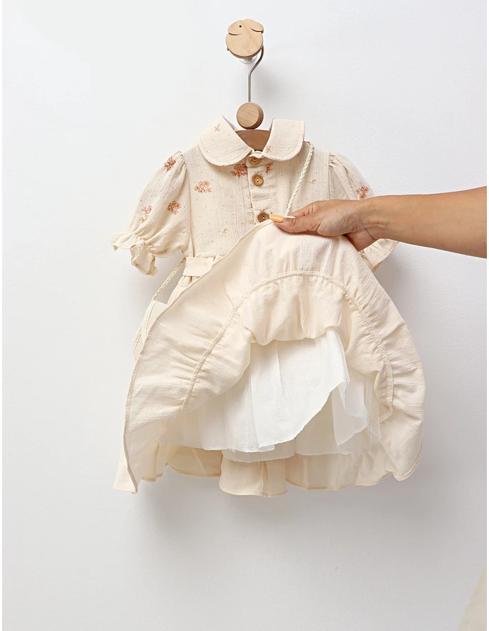 Rochita premium Olivia crem cu gentuta picture - 3