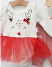 Rochita stil body+Pantalon+Betita Craciun alb-rosu picture - 2