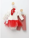 Rochita stil body+Pantalon+Betita Craciun alb-rosu picture - 3