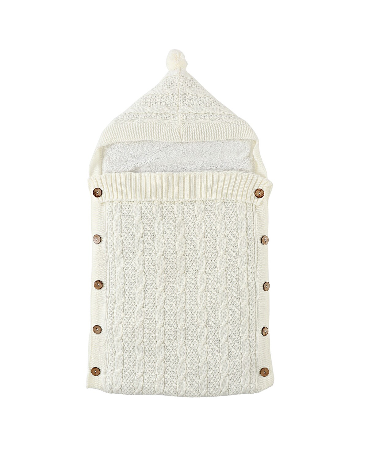 Sac de dormit crosetel si cocolino, bebe alb