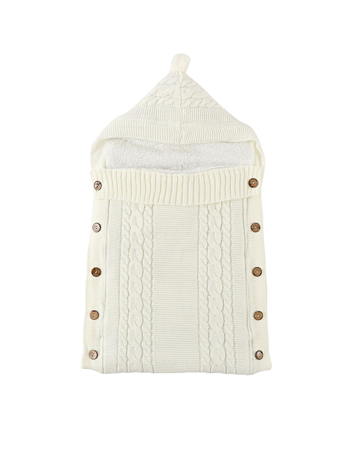 Sac de dormit, interior cocolino, bebe alb