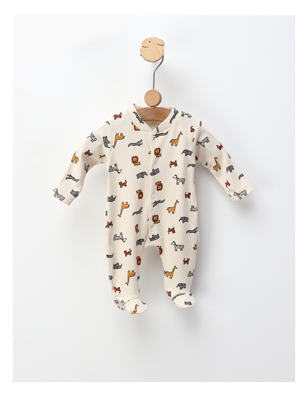 Salopeta ace trase, cu botosei, Animalute, crem