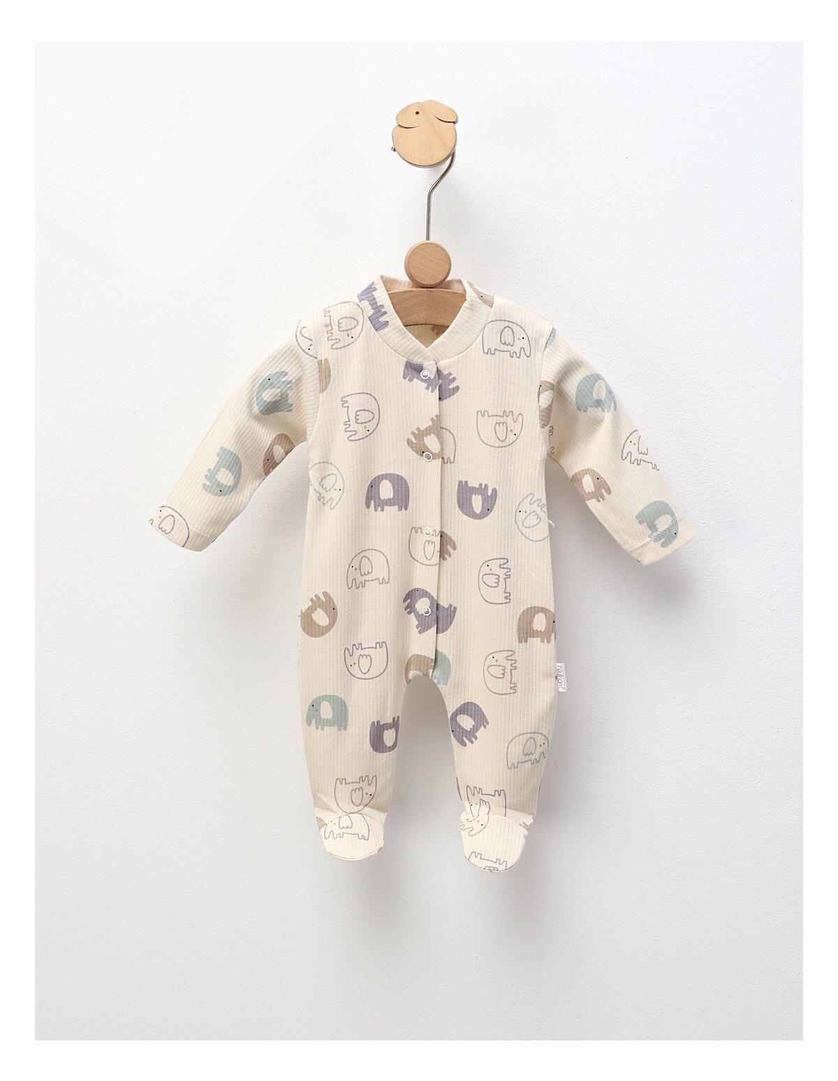 Salopeta ace trase, cu botosei, Elefantei, crem