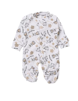 Salopeta bebe Romania iepurasi crem