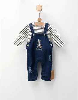 Salopeta blug+bluza, Peter Rabbit, albastru
