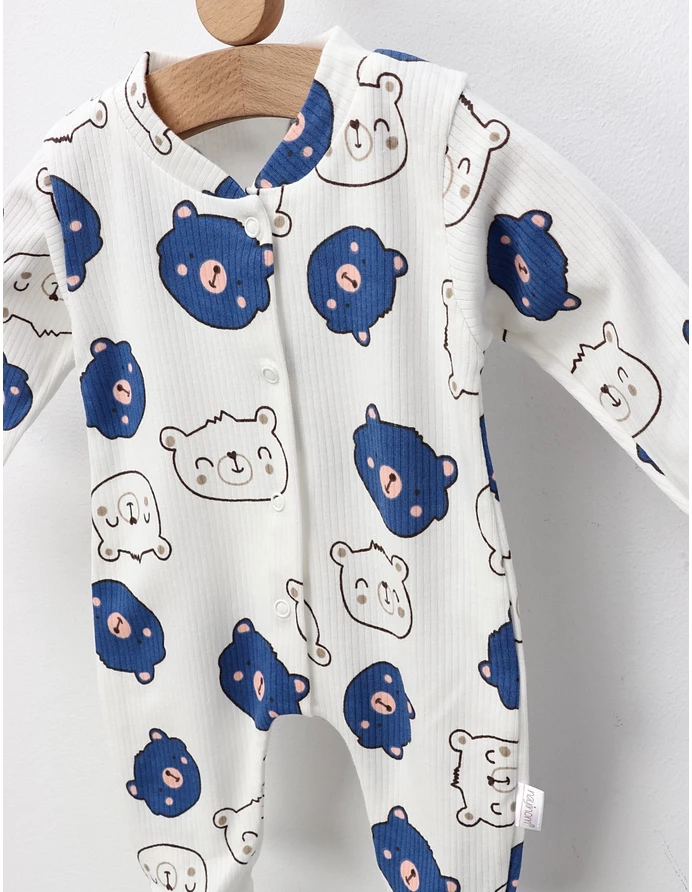 Salopeta cu botosei, cap de ursulet albastru picture - 5