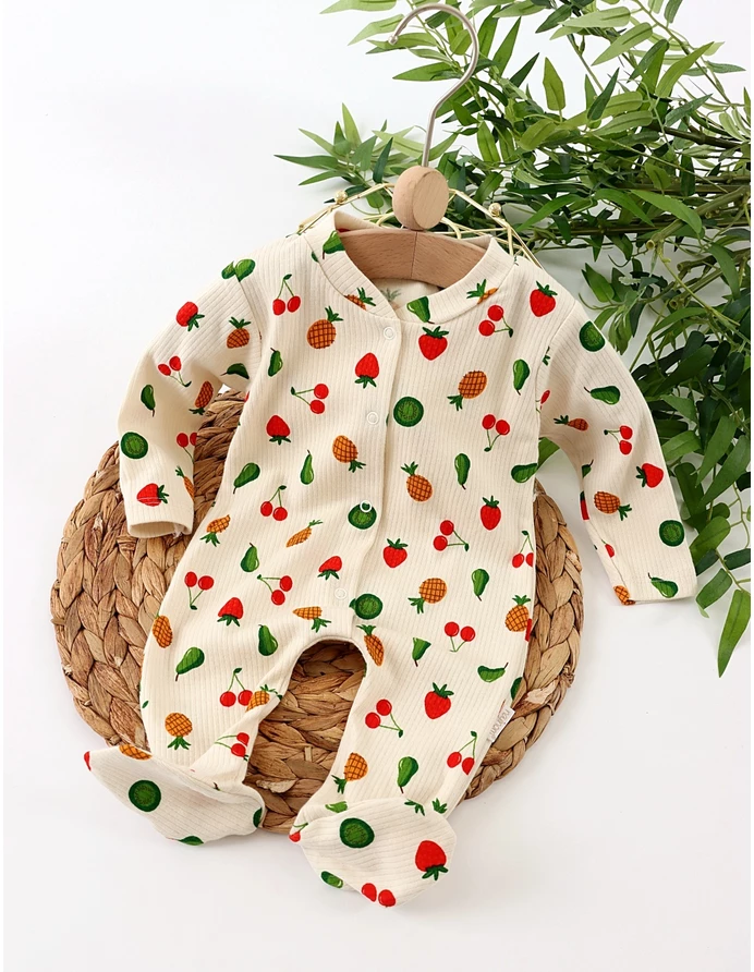 Salopeta cu botosei Fructe, model crem picture - 3